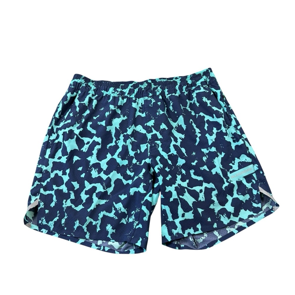 LEGENDS Blue Leopard AOP Performance Men's Short Size Medium‎
